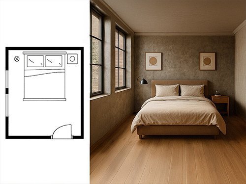 Renderizar espacios 3D a partir de planos