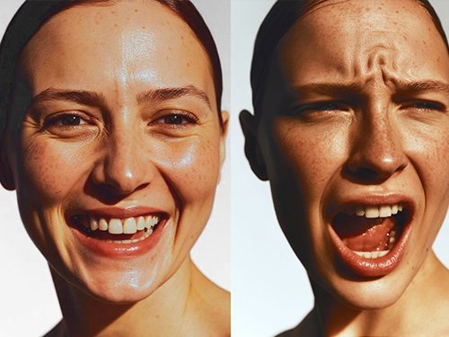 Changer l'expression faciale