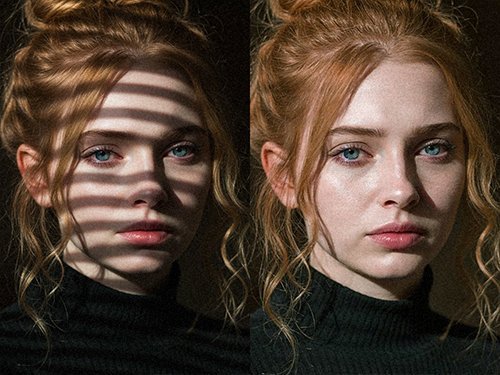 Remove shadows from portrait