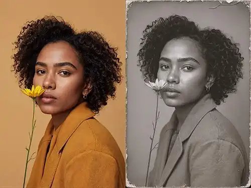 Transform image into old photo