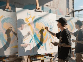 Timelapse-track digitale illustratie