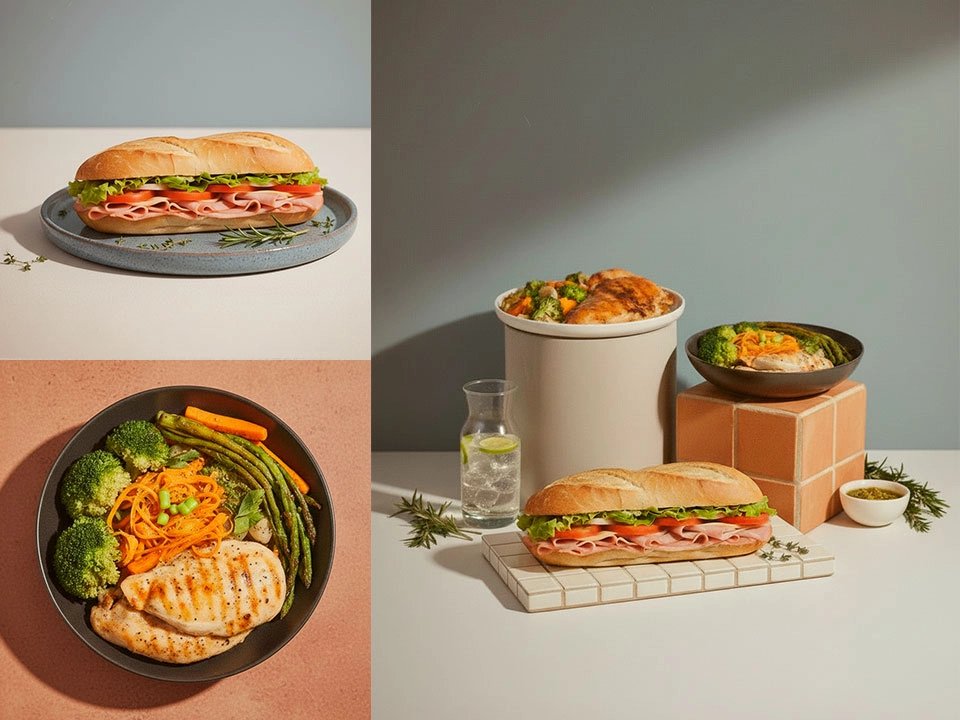 Generate food photo composition