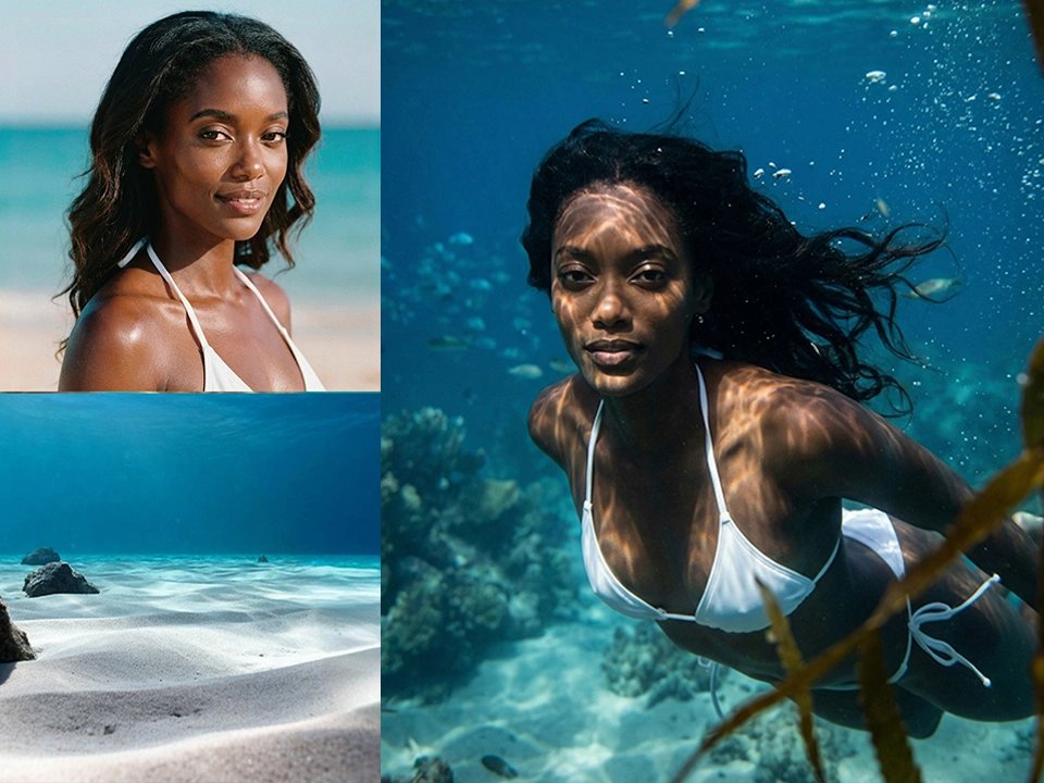 Generate underwater scene photo