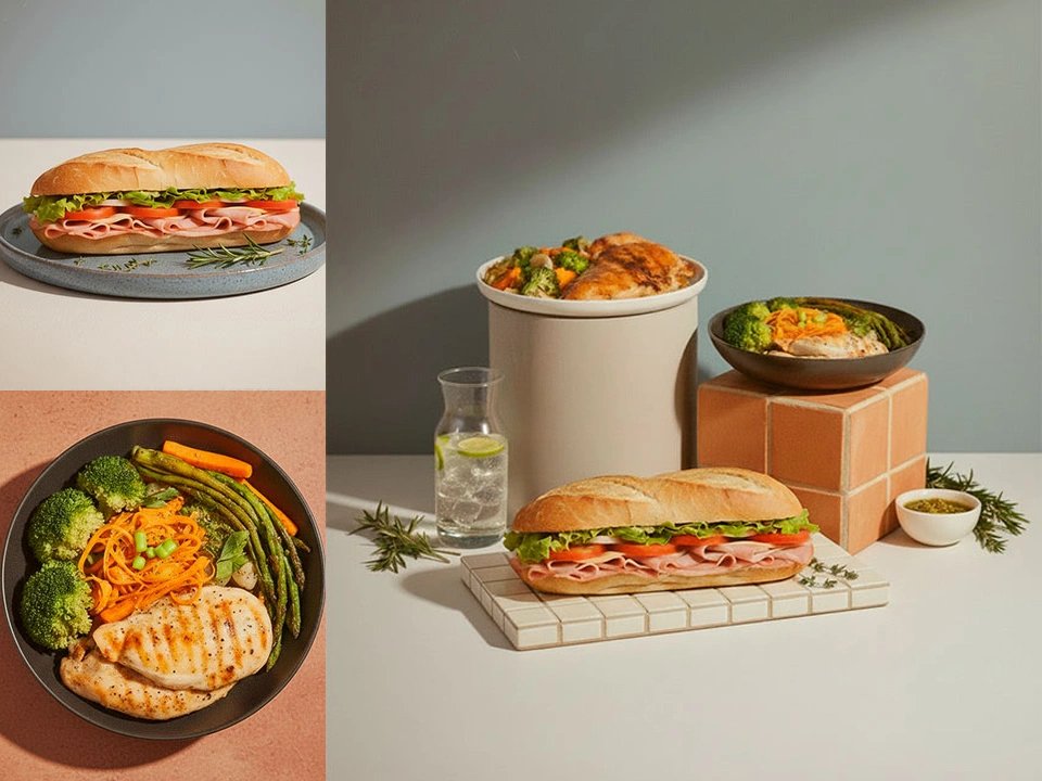 Generate food photo composition