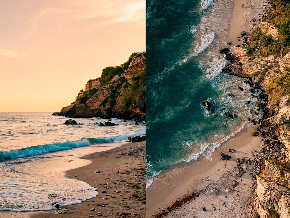 Générer une vue aérienne de paysage par drone