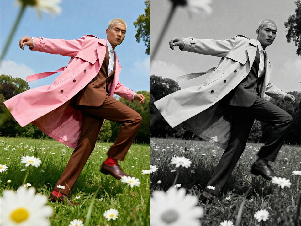 Crie uma foto em preto e branco com alto contraste